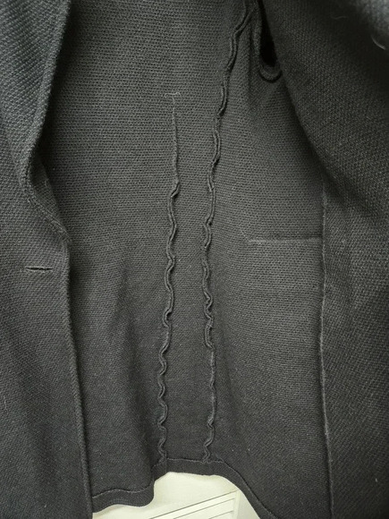 St. John Caviar Micro Boucle Knit Mid-length Blazer Black Size 12 - Picture 4 of 4